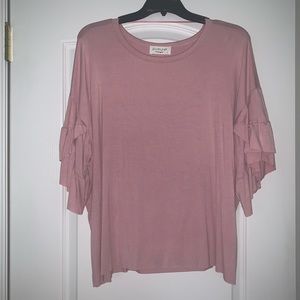 Pink Peplum Sleeve Top